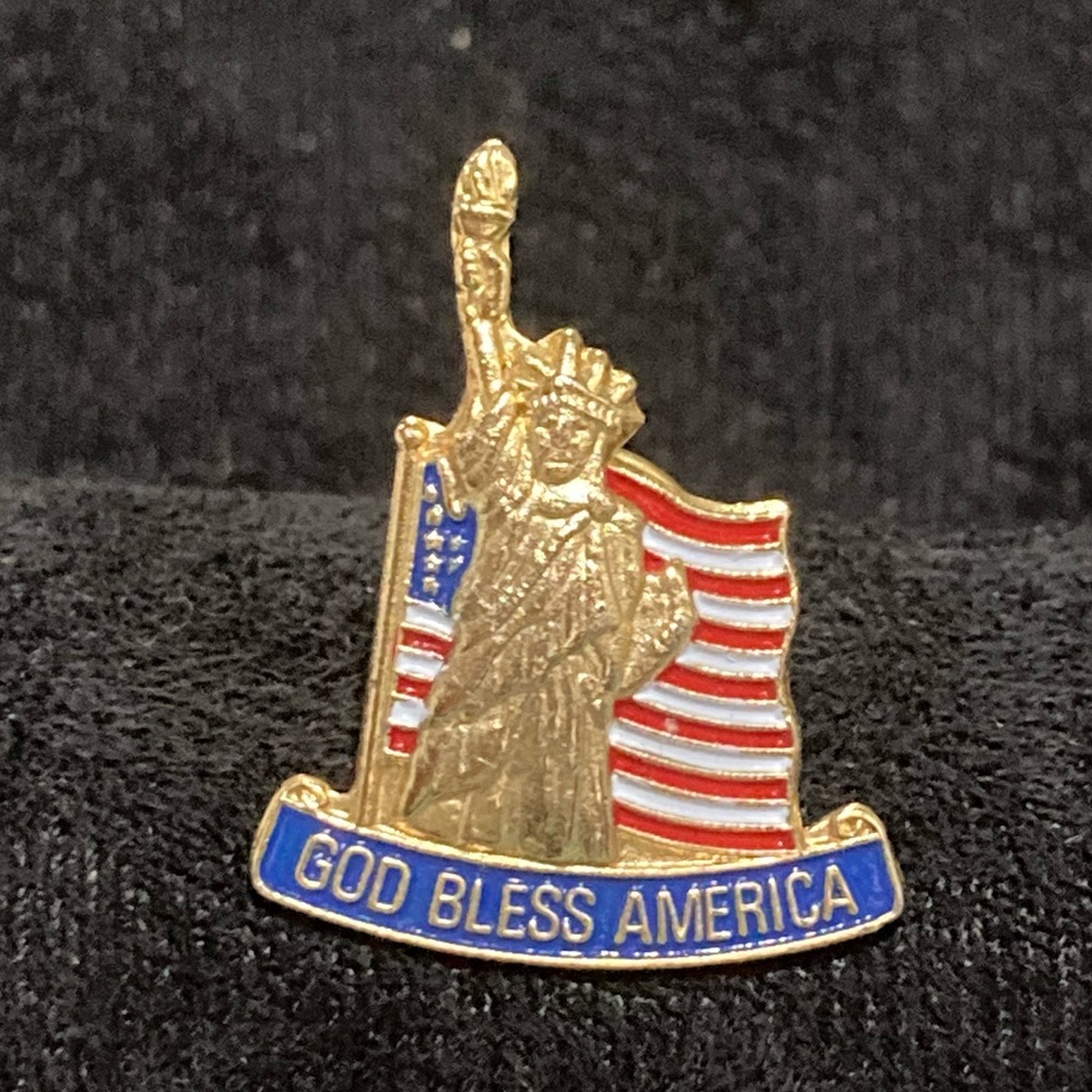 God bless America tie tac Vintage